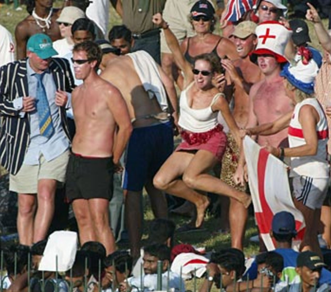 Spirits remained high among the travelling supporters, Sri Lanka v England, 3rd Test, Colombo, December 20, 2003