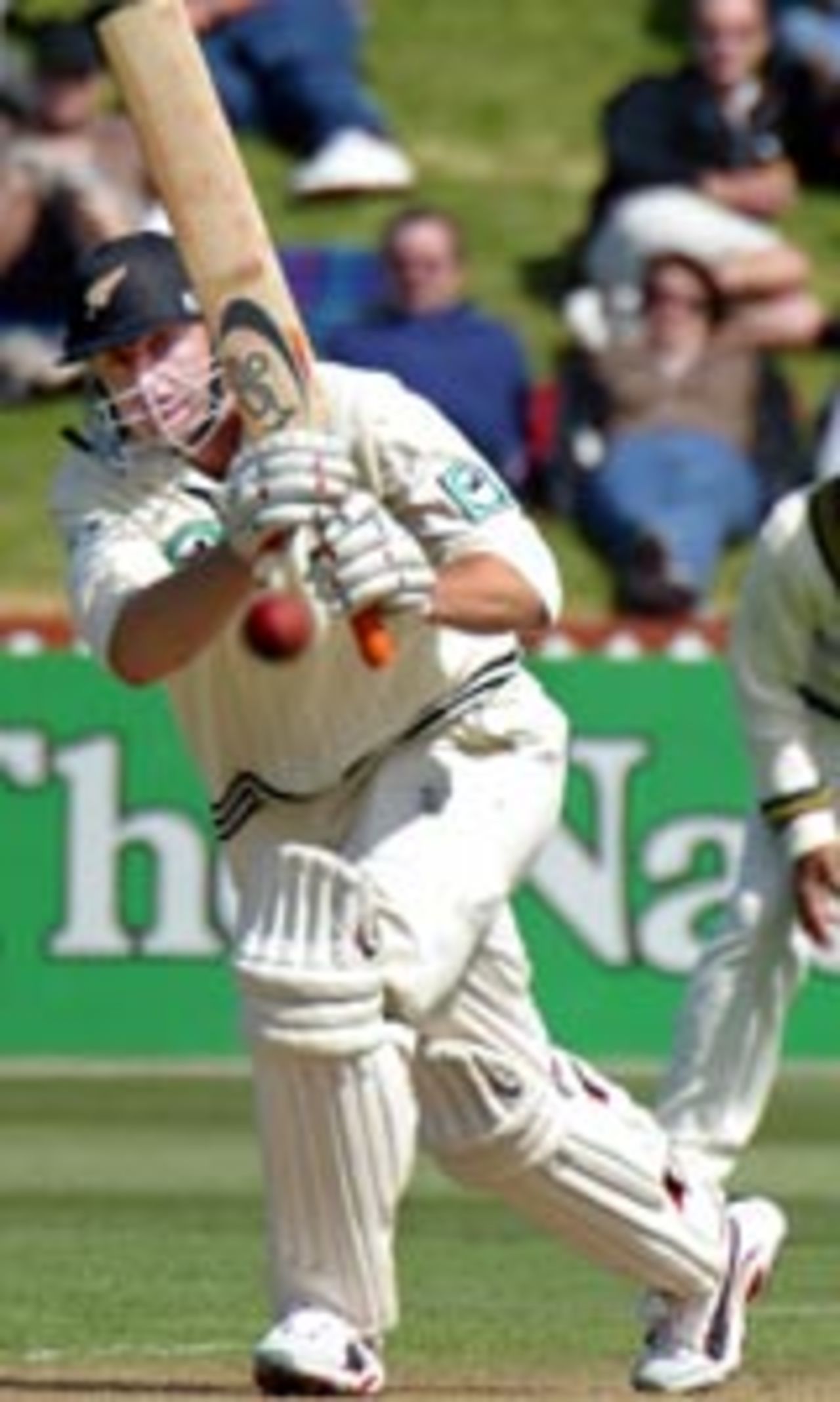 Scott Styris plays the on-drive, New Zealand v Pakistan, 2nd Test, Wellington, 1st day, December 26, 2003