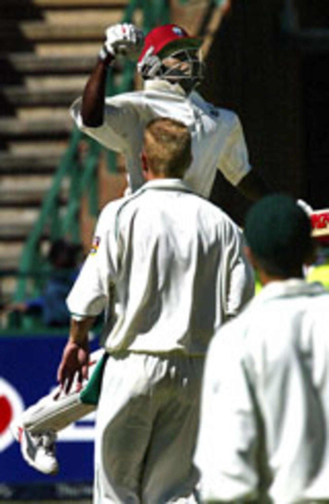 Brian Lara celebrates his hundred at Wanderers, South Africa v West Indies, 1st Test, 3rd Day, December 14, 2003