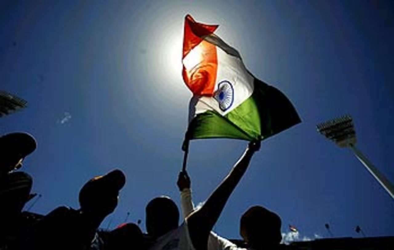 Has the sun set for India? A lone tricolour flutters valiantly in the stands, 3rd Test, Melbourne, 2nd day, December 27, 2003
