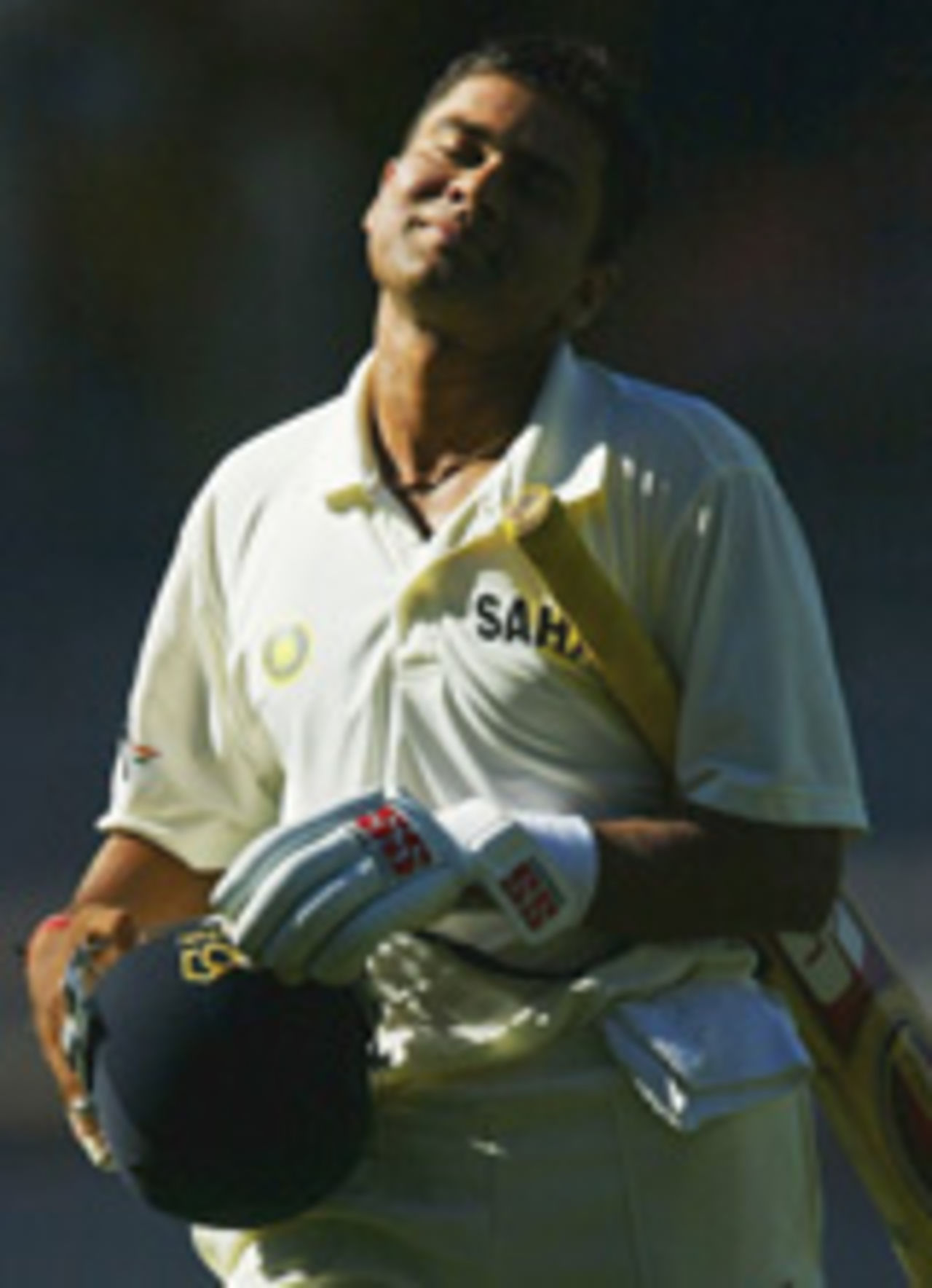 Akash Chopra is disappointed after being given out, 3rd Test, Melbourne, 3rd day, December 28, 2003