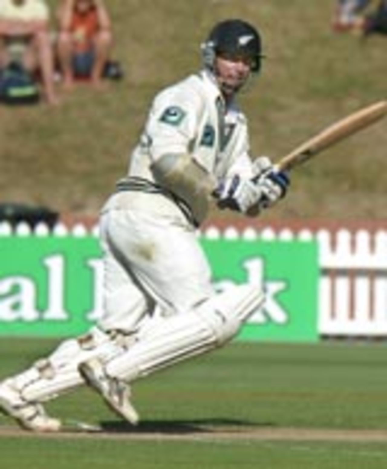 Mark Richardson plays the flick, New Zealand v Pakistan, 2nd Test, Wellington, 3th day, December 28, 2003