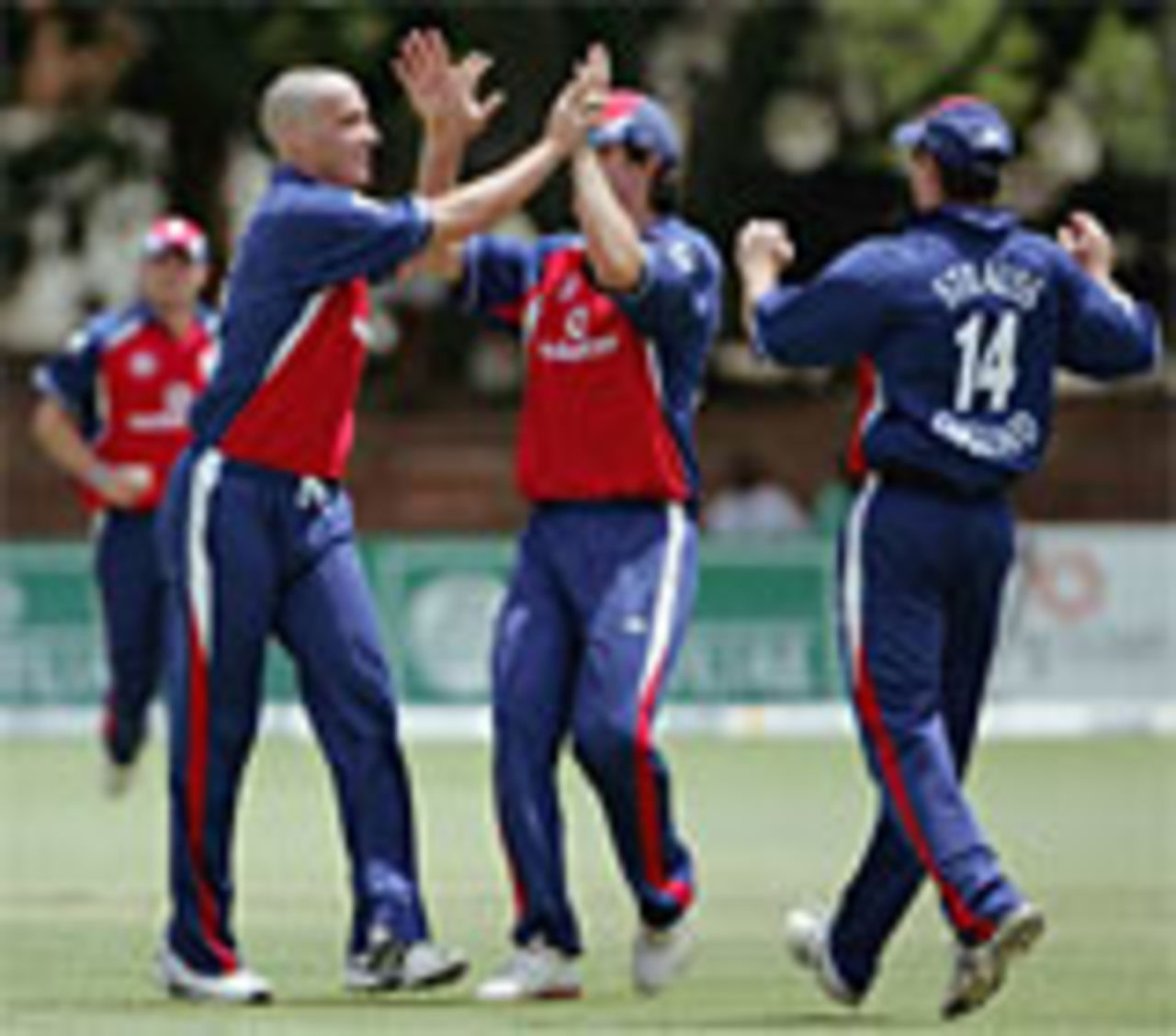 Simon Jones celebrates dismissing Brendan Taylor, 3rd ODI, Zimbabwe v England, November 2004