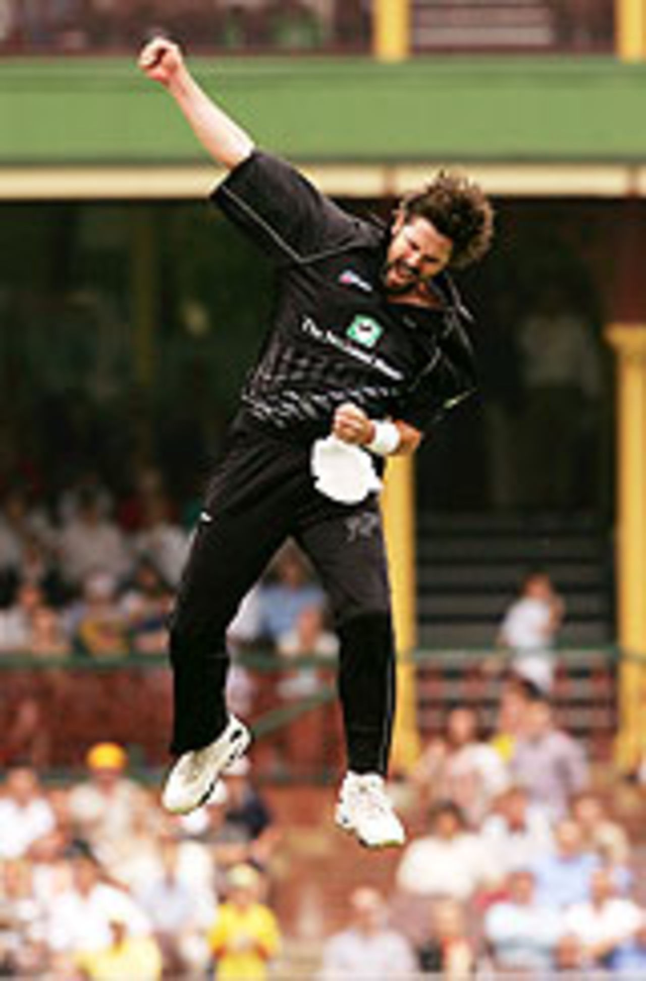 Chris Cairns jubilant after dismissing Michael Clarke, Australia v New Zealand, 2nd ODI, Sydney, December 8, 2004
