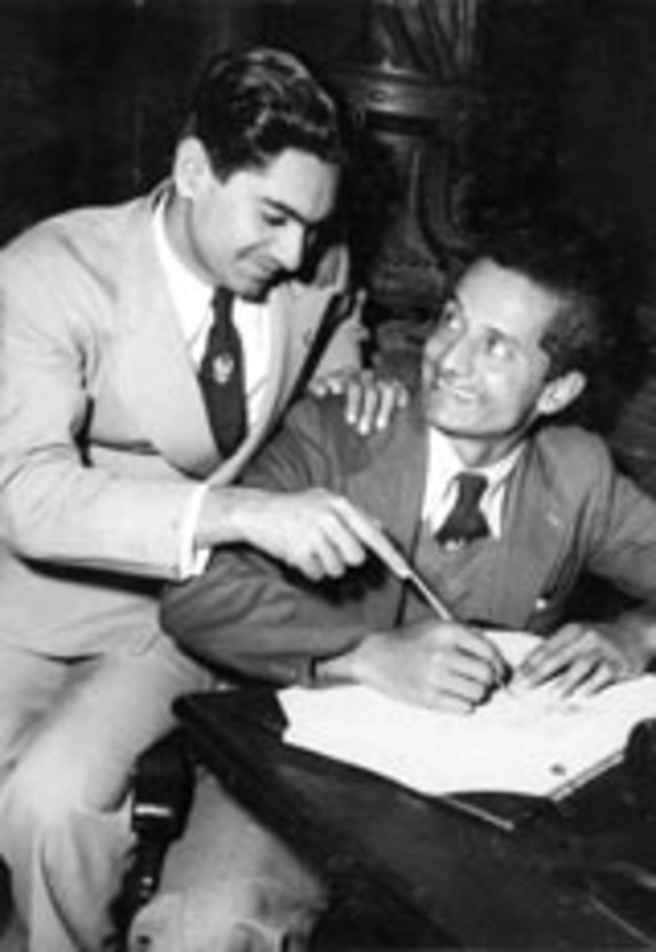 Vijay Hazare with Dattu Phadkar during the 1947-48 tour to Australia