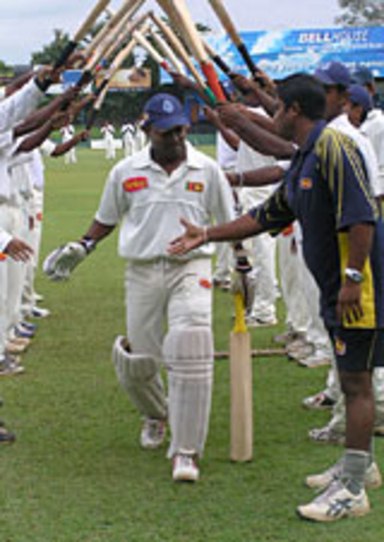 Romesh Kaulwitharana after his  final innings, for Colts Cricket Club against Burgher Recreation Club in the Premier League Tournament final of 2004-05, at Sinhalese Sports Club Ground, December 12 2004