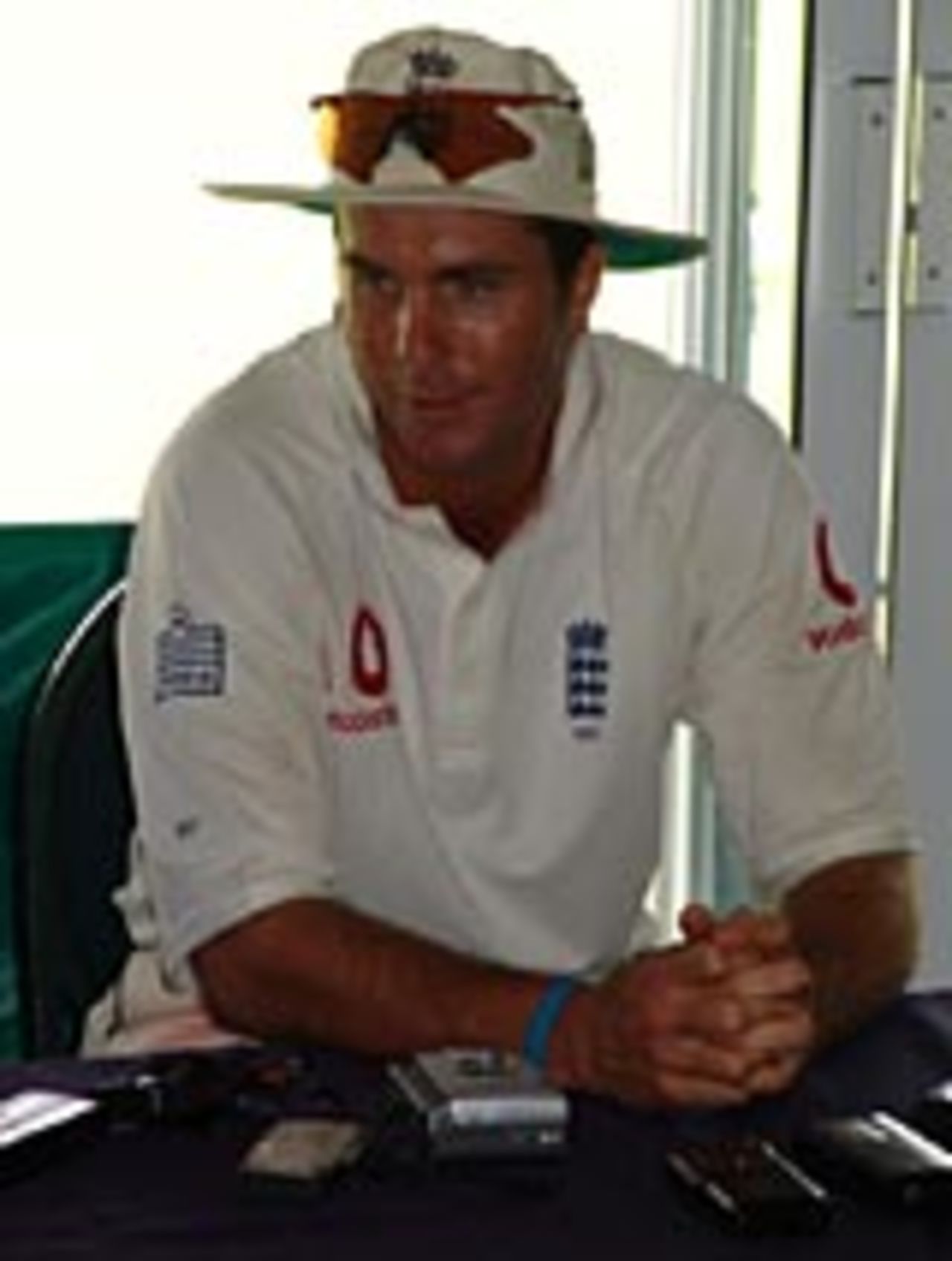 Michael Vaughan chats to the media, Potchefstroom, December 13, 2004
