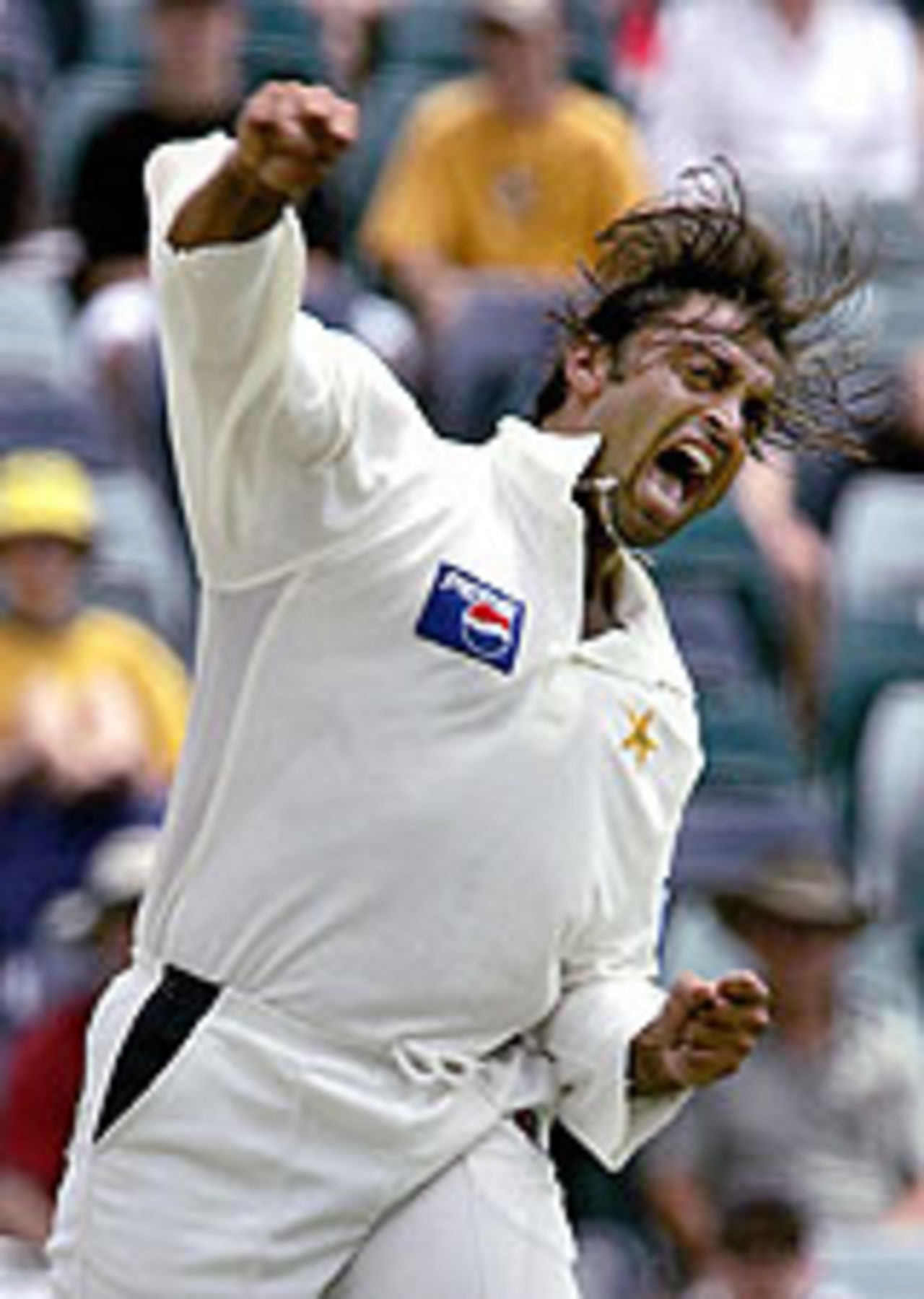 Shoaib Akhtar celebrates some more, Australia v Pakistan, 1st Test, Perth, December 16 2004