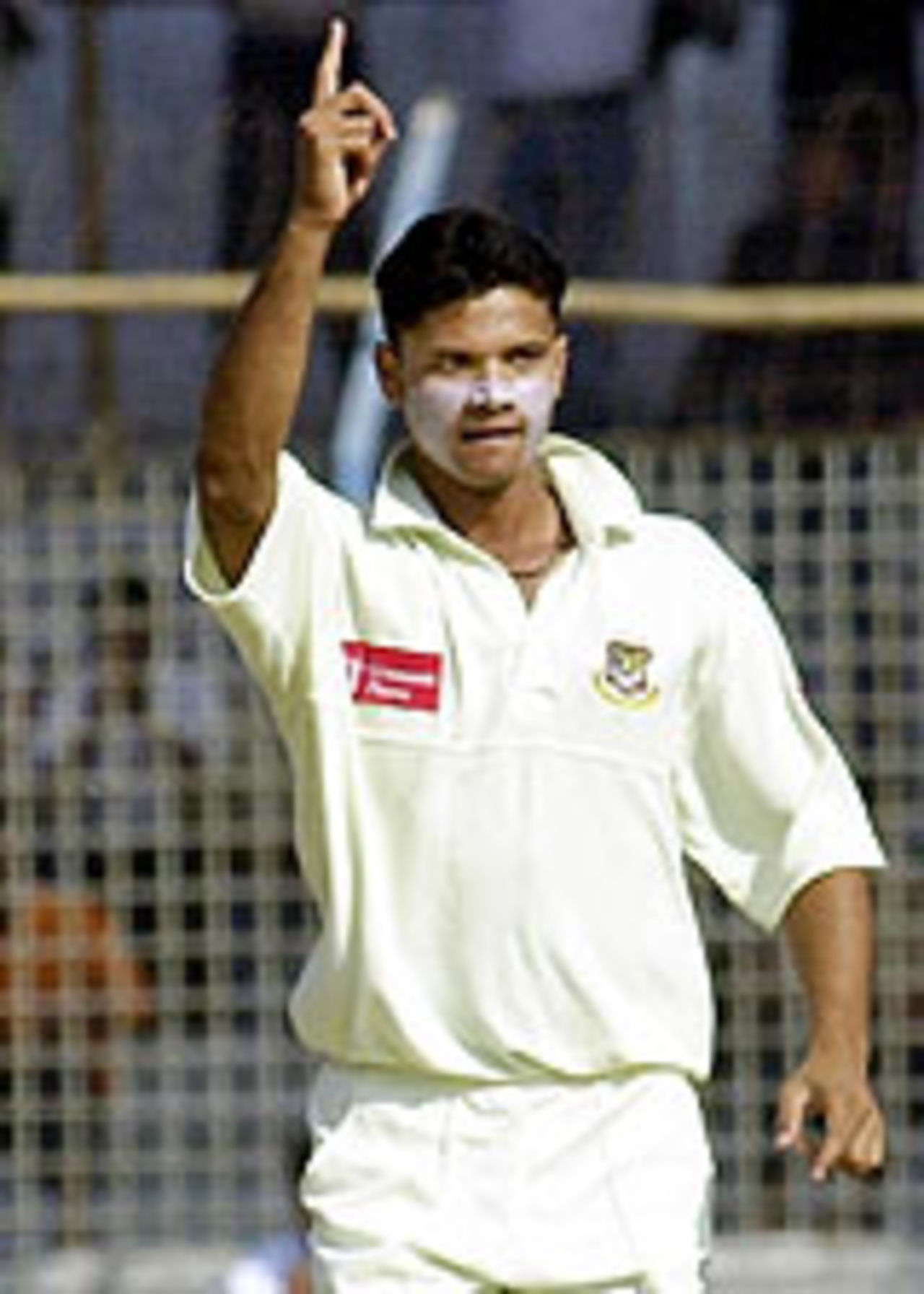 Mashrafe Mortaza celebrates the wicket of Virender Sehwag, Bangladesh v India, Chittagong, December 17, 2004