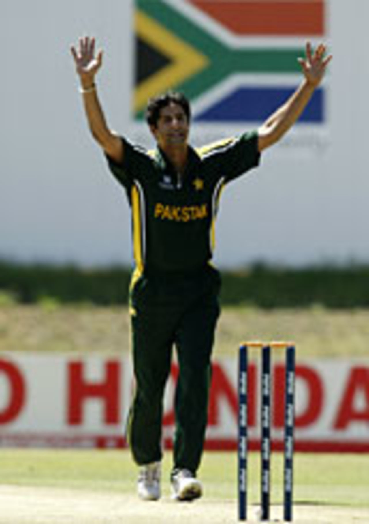 Wasim Akram appeals, Pakistan v Holland, World Cup match, Paarl, South Africa, February 25, 2003