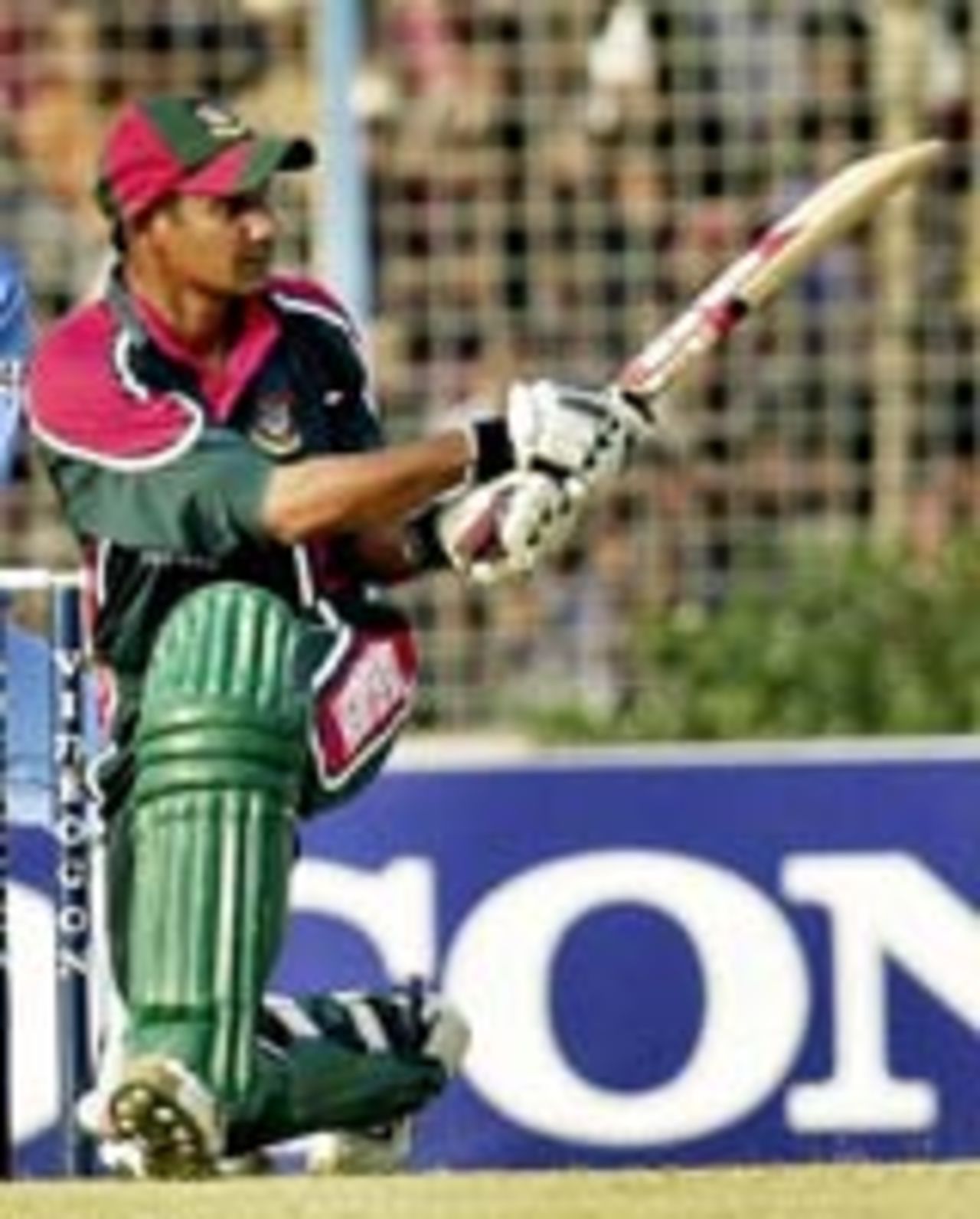 Habibul Bashar plays the sweep, Bangladesh v India, 1st ODI, Chittagong, December 23, 2004