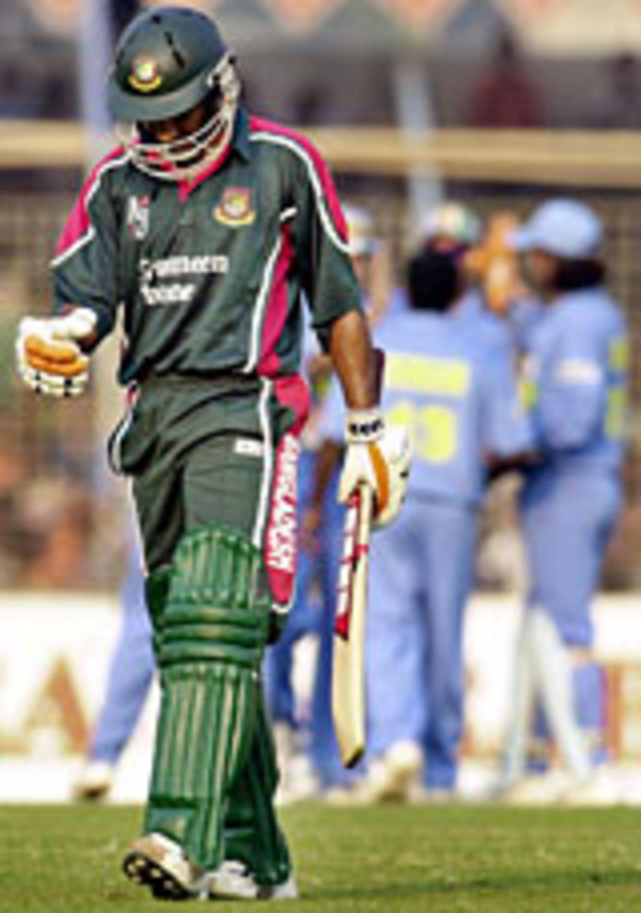 Habibul Bashar walks off after his dismissal, Bangladesh v India, 1st ODI, Chittagong, December 23 2004