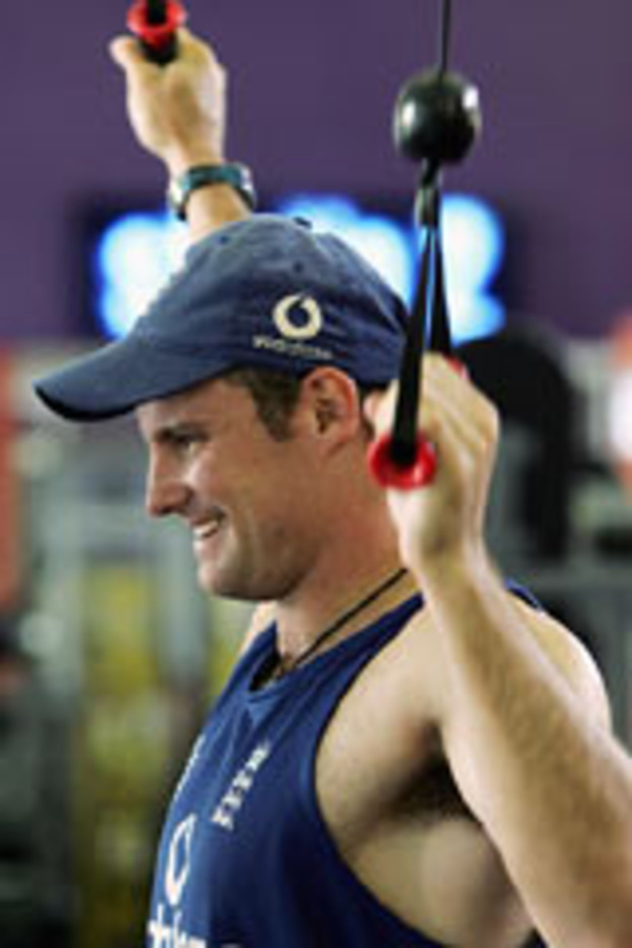 Andrew Strauss works out in the gym, Durban, December 23 2004