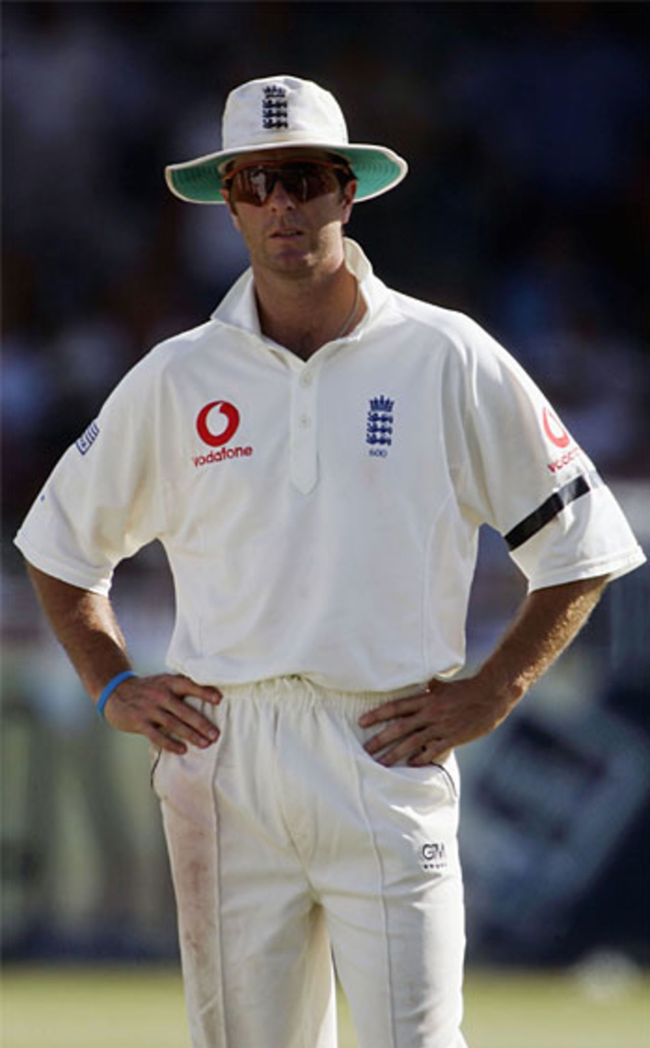 Michael Vaughan is vexed as he searches for answers to the Kallis conundrum on the second day of the second Test, Durban, December 27, 2004