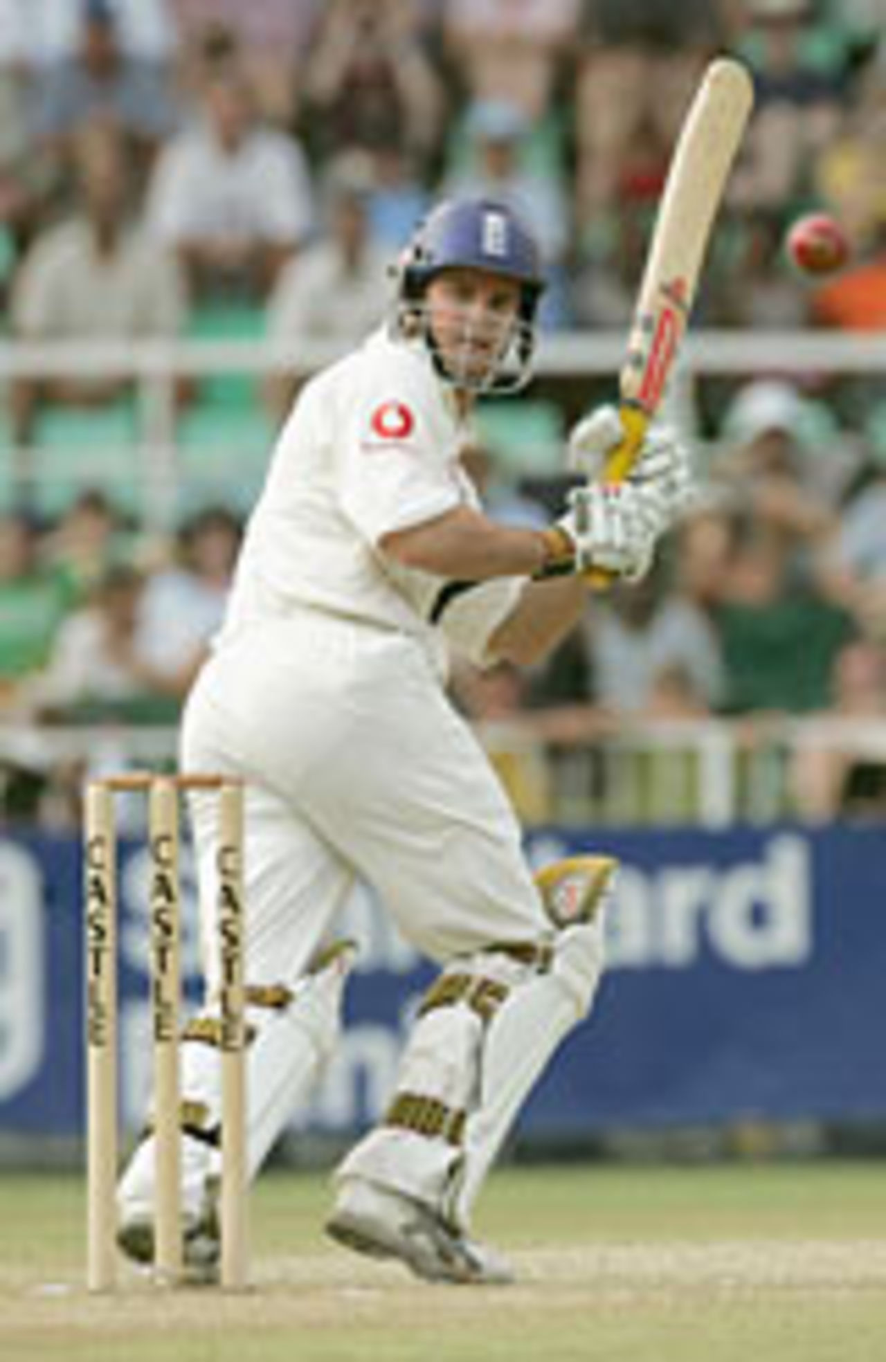 Andrew Strauss in action, South Africa v England, 2nd Test, Durban, December 27, 2004
