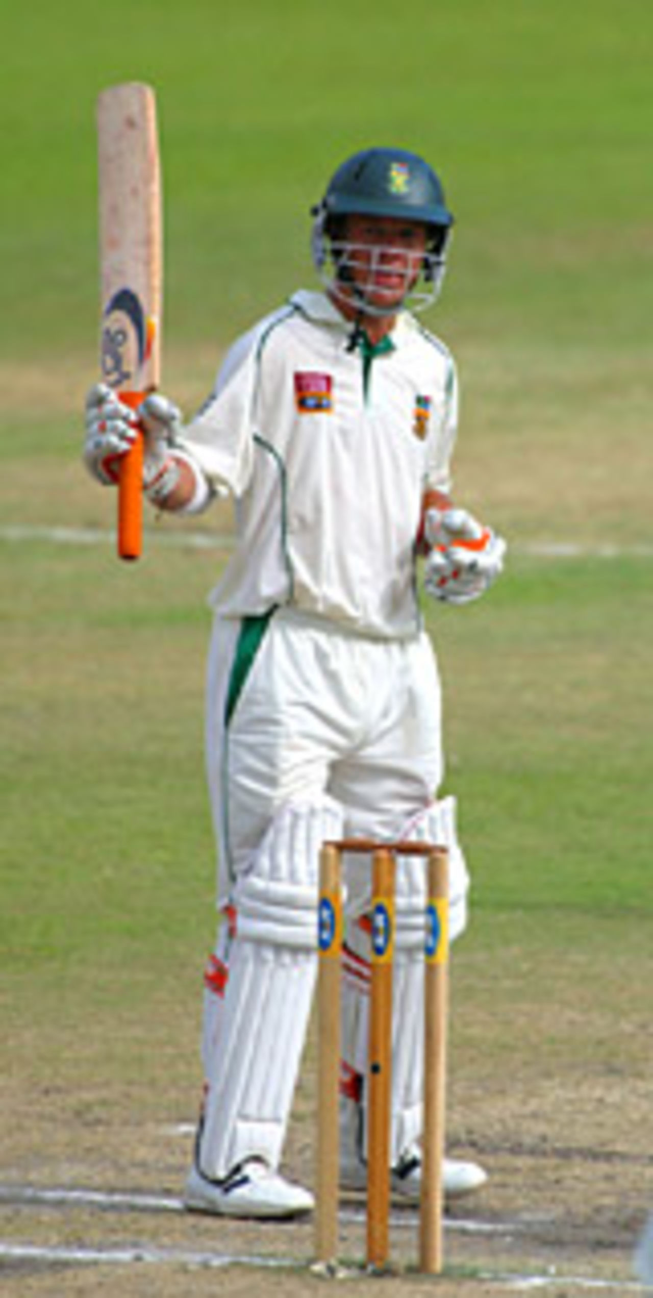AB de Villiers acknowledges his half century, South Africa v England, 2nd Test, Durban, 5th day, December 30 2004