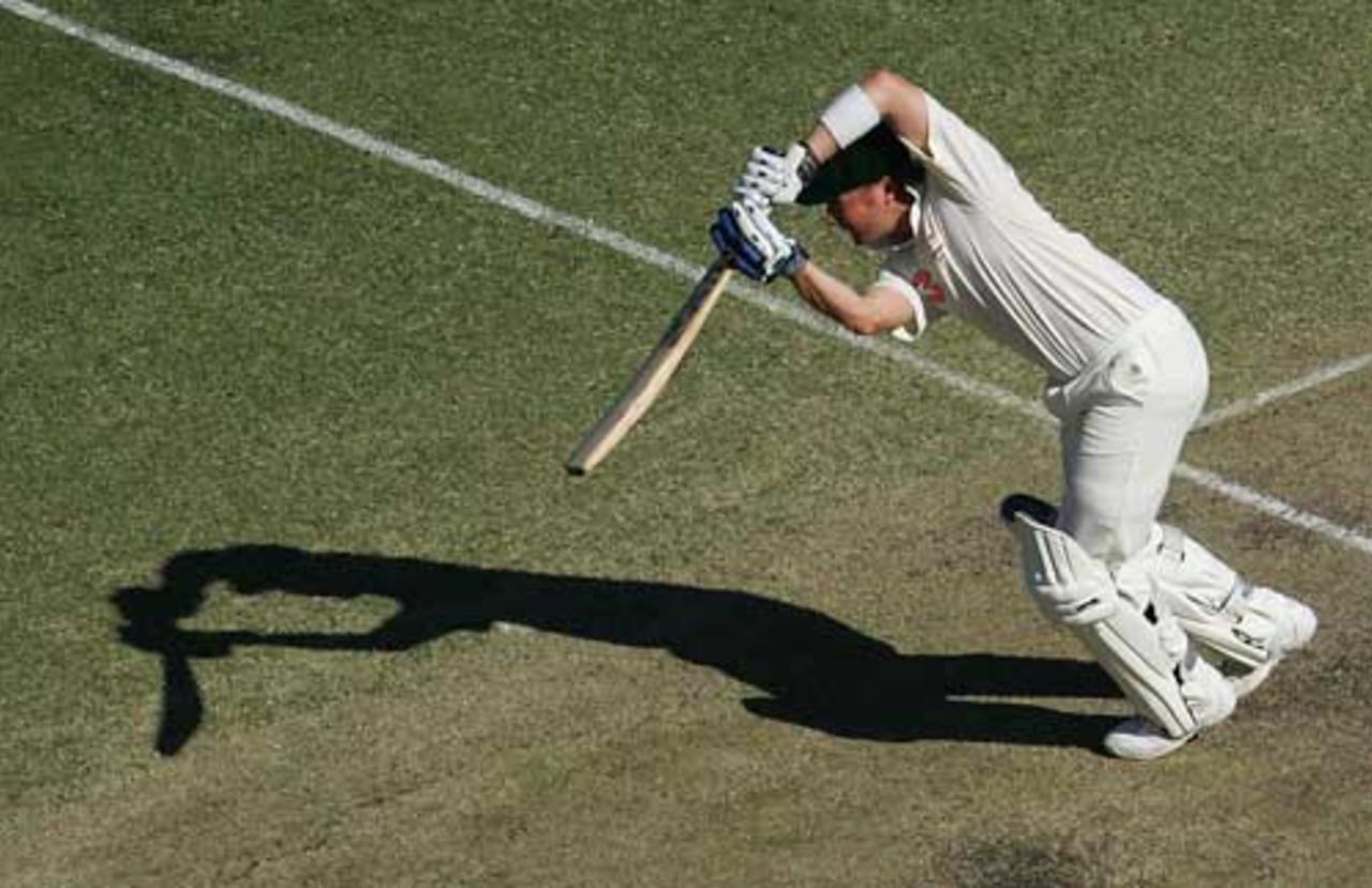 Michael Clarke drives, Australia v Pakistan, 1st Test, Perth, 3rd Day, December 18 2004