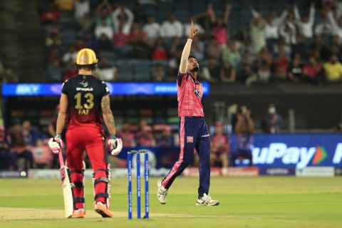 Kuldeep Sen had a dream start to his spell, picking two wickets in two balls, Rajasthan Royals vs Royal Challengers Bangalore, IPL 2022, Pune, April 26, 2022