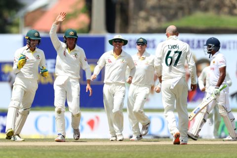 Nathan Lyon picks up Dimuth Karunaratne for the second time in the match, Sri Lanka vs Australia, 1st Test, Galle, 3rd day, July 1, 2022