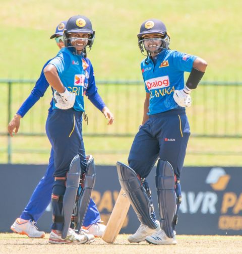 Nilakshi de Silva and Anushka Sanjeewani added 47 for the sixth wicket, Sri Lanka vs India, 1st women's ODI, Pallekelle, July 1, 2022