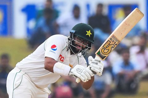 Imam-ul-Haq plays a shot on the leg side, Sri Lanka vs Pakistan, 2nd Test, Galle, 4th day, July 27, 2022
