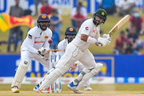 Imam-ul-Haq guides one to the leg side, Sri Lanka vs Pakistan, 2nd Test, Galle, 4th day, July 27, 2022