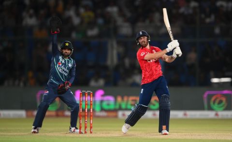 Phil Salt crashes a boundary over the off-side, Pakistan vs England, 2nd T20I, Karachi, September 22, 2022