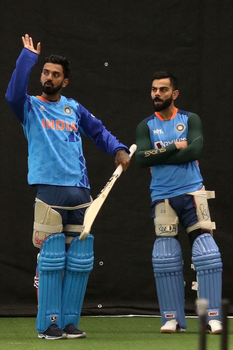 KL Rahul and Virat Kohli have a chat during a training session, Bangladesh vs India, T20 World Cup, Adelaide, November 2, 2022