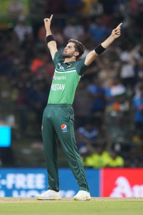 That familiar - and famous - Shaheen Afridi celebration, on show at the top and at the death