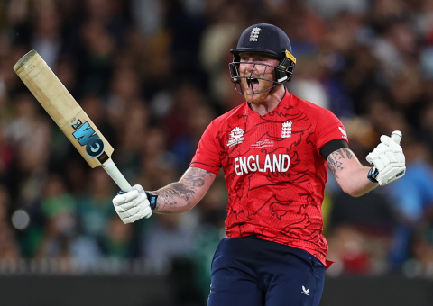 Ben Stokes roars in triumph after hitting the winning runs in Melbourne, England vs Pakistan, T20 World Cup, final, November 13, 2022