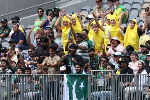 The banana costumes and smartphones were out among Australia and Pakistan fans in Perth, Australia vs Pakistan, 3rd ODI, Perth, November 10, 2024