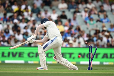 Harshit Rana‍‍`s stumps are left in a mess, Australia vs India, 2nd Test, Adelaide, 1st day, December 6, 2024