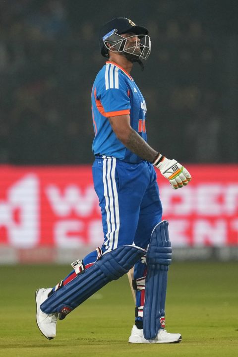 Suryakumar Yadav walks back after a tame dismissal, India vs South Africa, 1st T20I, Cuttack, December 9, 2025