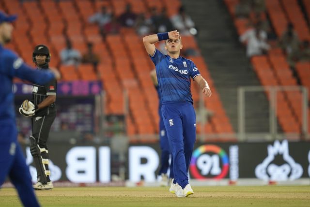 Sam Curran reacts in the field