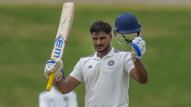North Zone captain Ankit Kumar celebrates his century