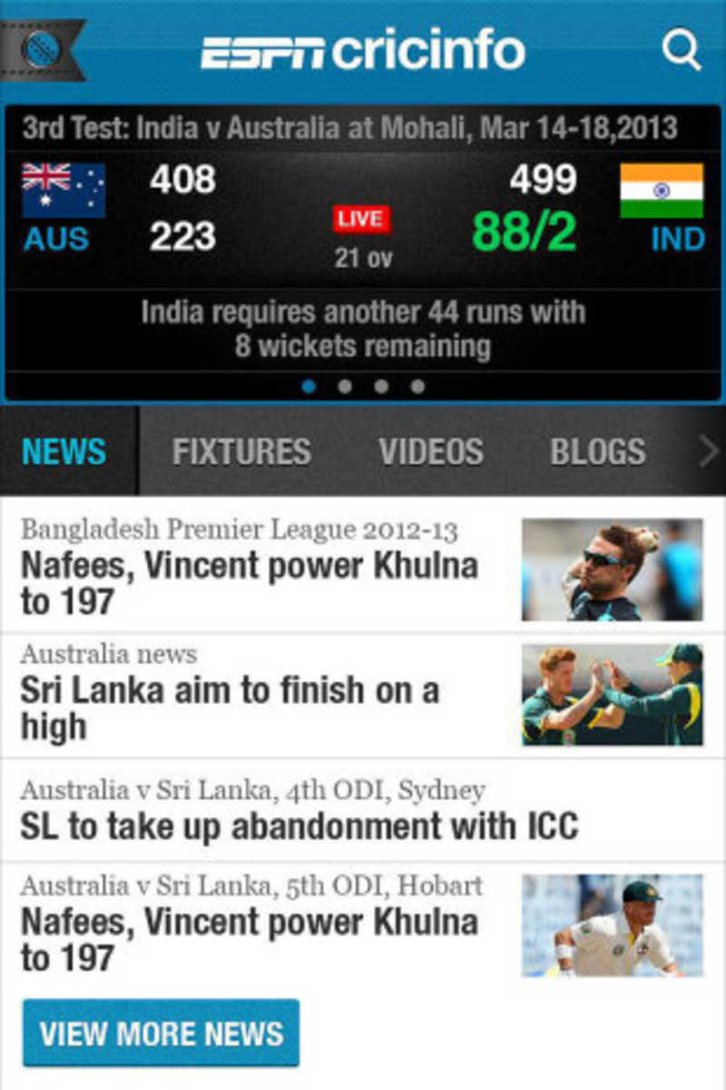 live cricket score and video