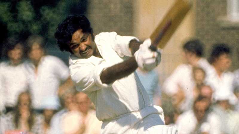 Mushtaq Mohammad bats