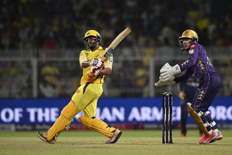 Live Report - Brevis, Dube and Dhoni all but end KKR's playoffs hopes