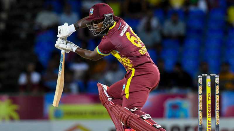 Sherfane Rutherford opens the face, West Indies vs Australia, 5th T20I, St Kitts, July 28, 2025
