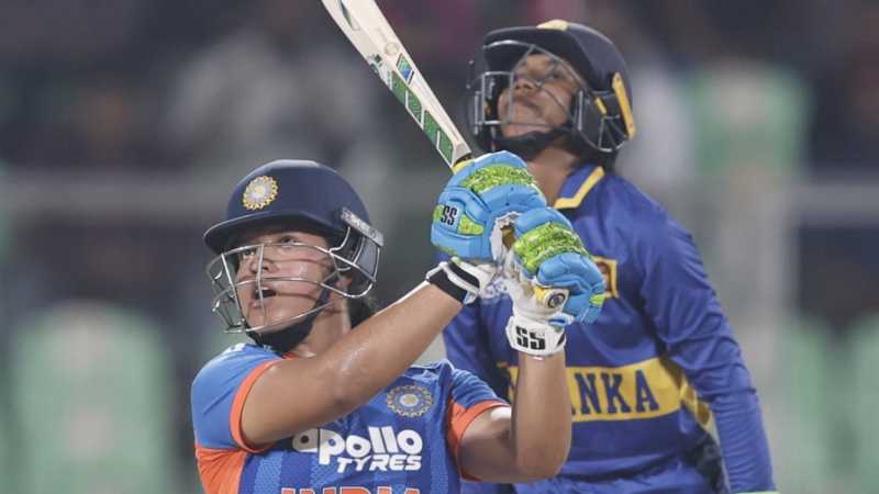 Richa Ghosh hit three sixes in her 16-ball stay, India vs Sri Lanka, 4th Women's T20I, Thiruvananthapuram, December 28, 2025