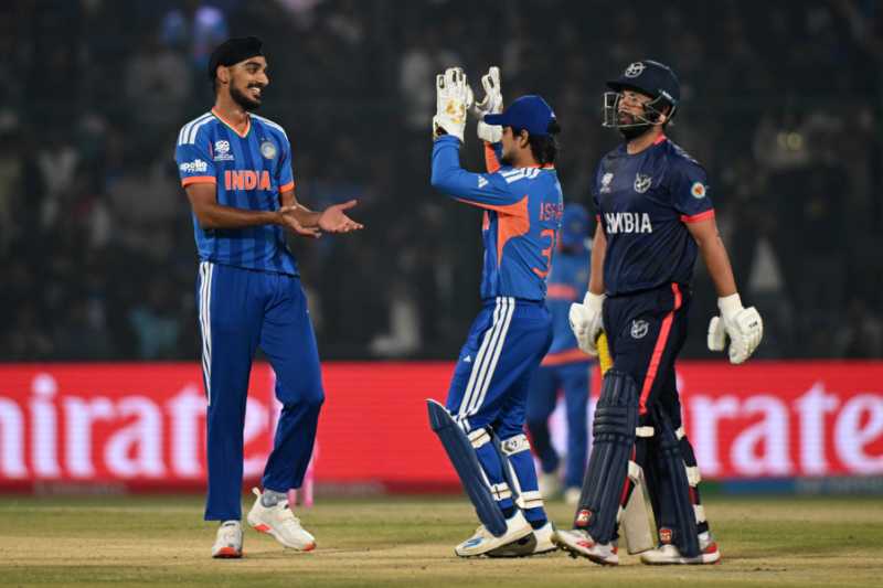India vs Namibia Highlights, T20 World Cup 2026: Kishan, Hardik and Varun lead India to record win