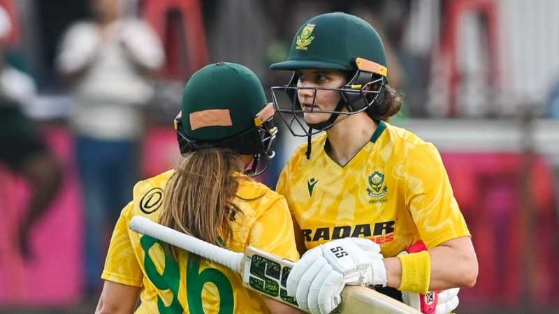 Sune Luus and Laura Wolvaardt struck a century partnership, South Africa vs India, 2nd women's T20I, Durban, April 19, 2026