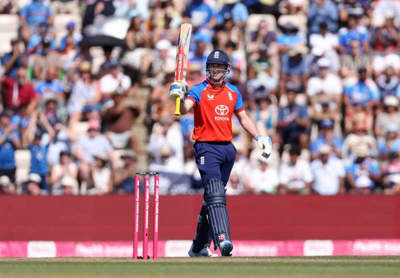 Harry Brook brought up a 19-ball half-century, his fastest in T20I cricket, England vs India, 5th T20I, Southampton, July 11, 2026