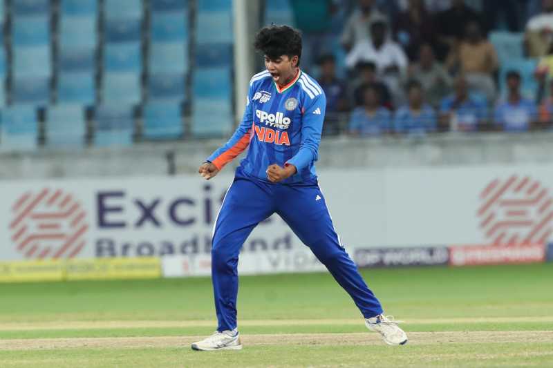 N Shree Charani celebrates a wicket, India vs Pakistan, Women's Asia Cup, Dubai, September 5, 2026