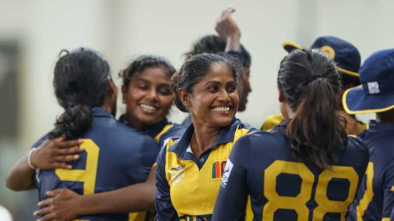 The Sri Lankan players celebrate after the win, Pakistan vs Sri Lanka, Women's T20 Asia Cup semi-final, Dubai, September 11, 2026