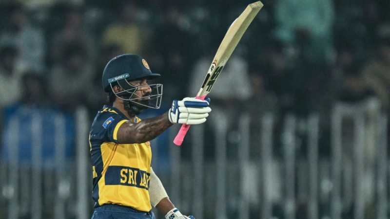 Lahiru Udara celebrates his fifty, Pakistan vs Sri Lanka, 1st T20I, Rawalpindi, October 9, 2026