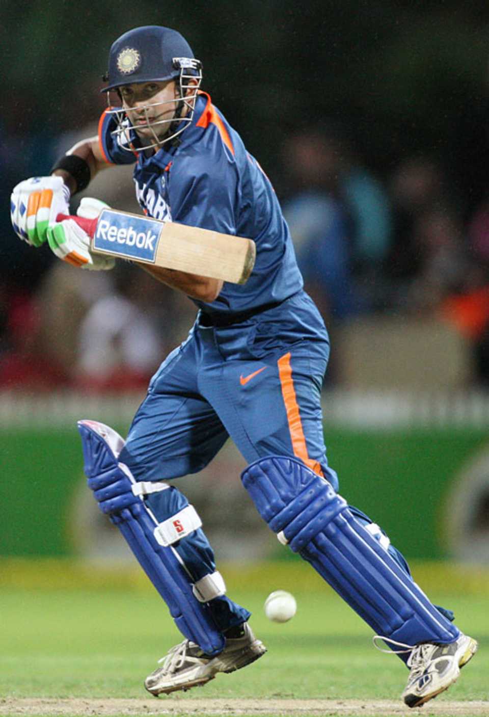 Gautam Gambhir guides one behind point, New Zealand v India, 4th ODI, Hamilton, March 11, 2009