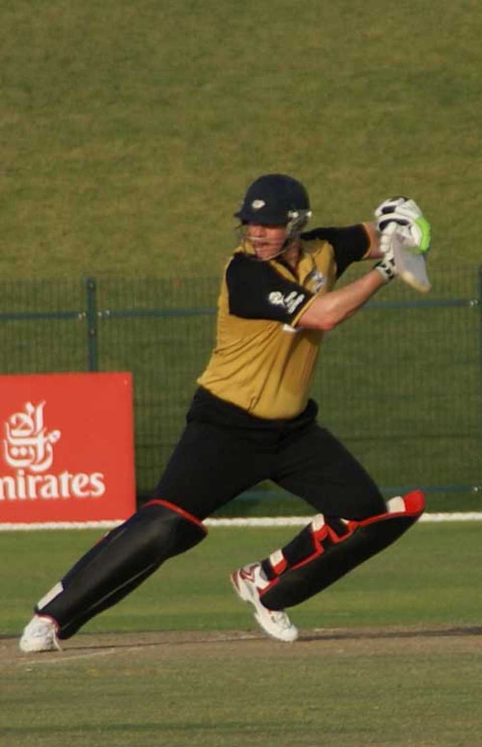 Anthony McGrath drives behind square during his hundred, Middlesex v Yorkshire, Pro Arch Trophy, Abu Dhabi, March 20, 2009