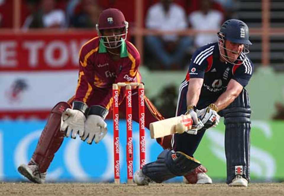 Andrew Strauss brings out the reverse sweep during his hundred, West Indies v England, 2nd ODI, Providence