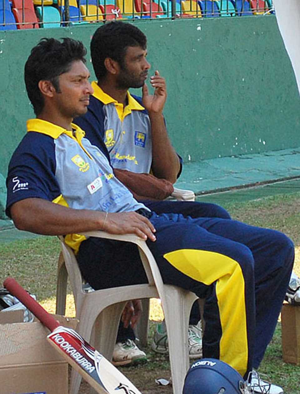 Kumar Sangakkara and Tharanga Paranavitana look on after being dismissed, Kandurata v Wayamba, Inter-Provincial Twenty20, Colombo, SSC, March 31, 2009
